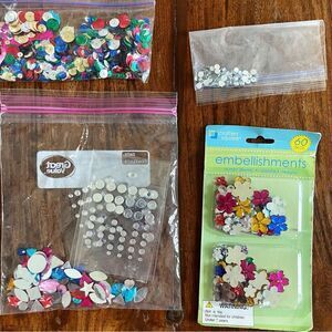 Lot of Embellishments Acrylic Jewels Assorted Designs